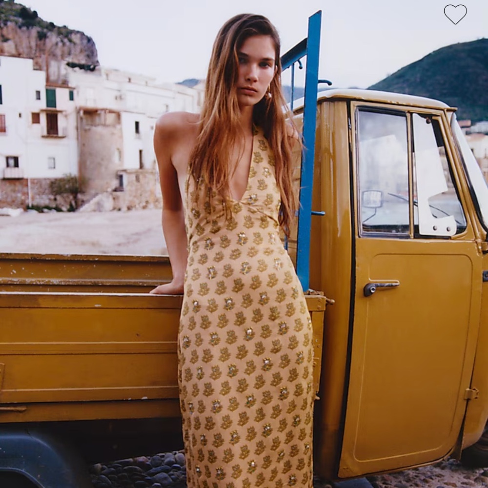 J crew Collection embellished halter dress